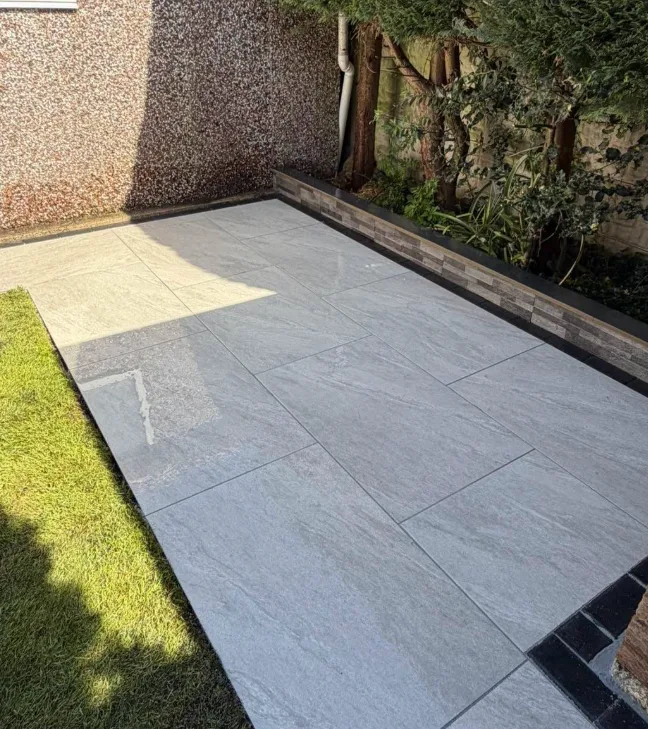 Rear garden patio and lawn transformation, Wigan